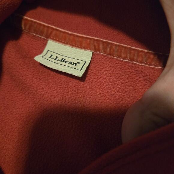 L.L. Bean Pink Fleece Pullover Sweatshirt V-Neck Size Small - Picture 3 of 9